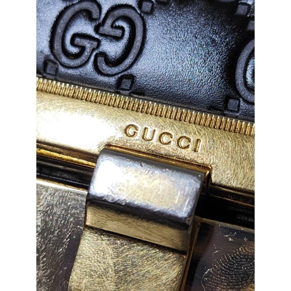 Authentic Gucci Guccissima Leather Small Padlock Shoulder Bag Black - Picture 10 of 16